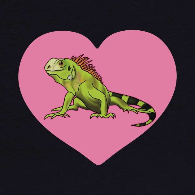 Iguana Heart for Iguana Lovers, Pink by Mochi Merch